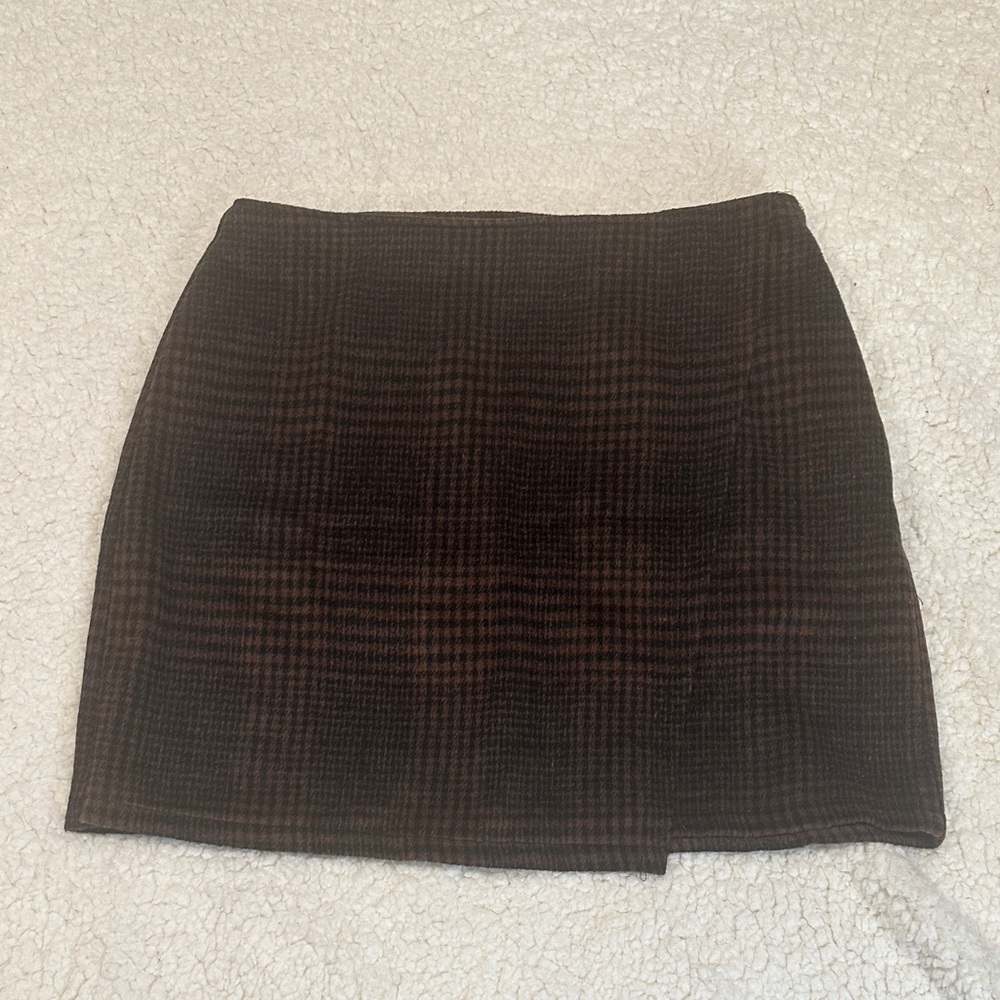 Classic Brown Plaid Women's Skirt
